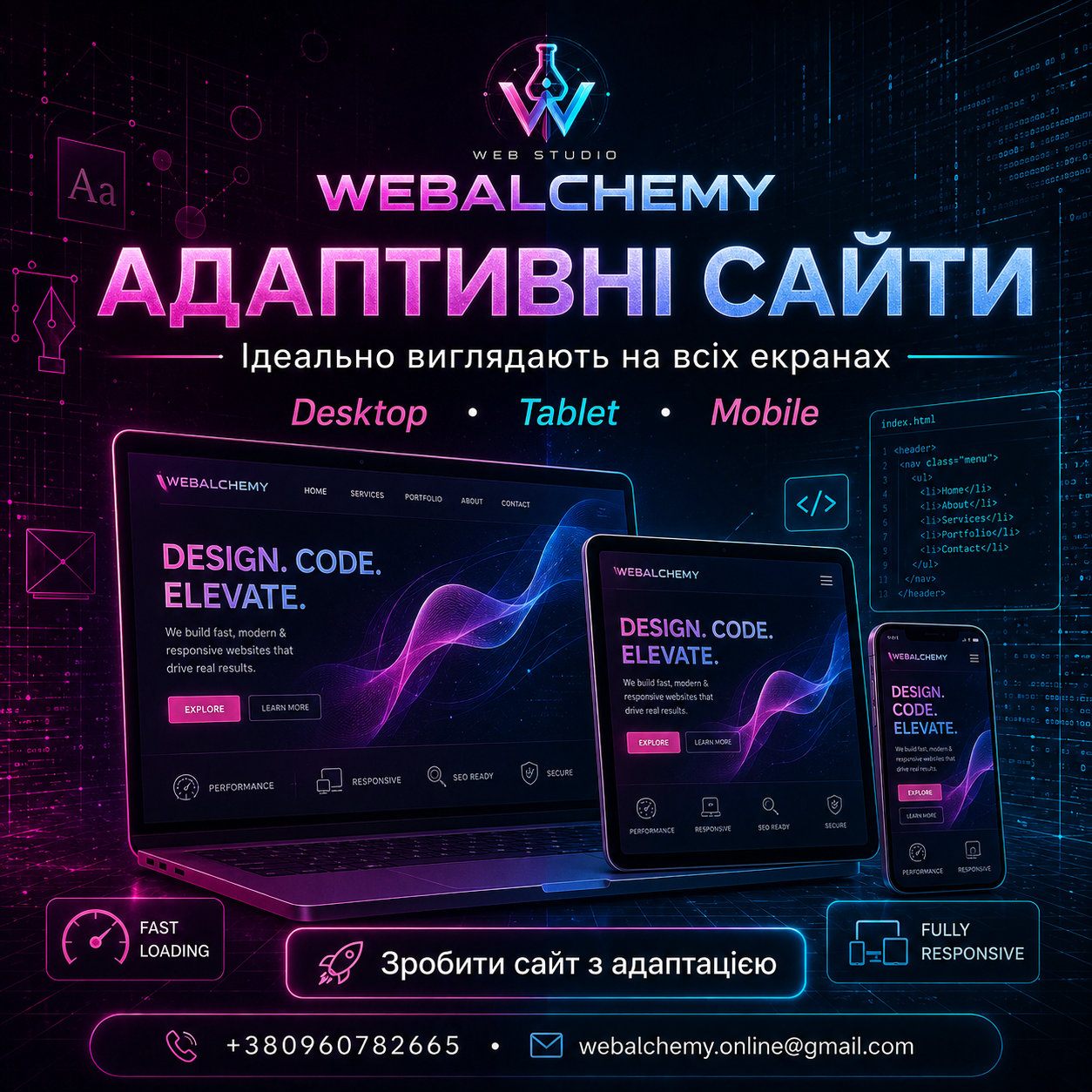 Адаптивні сайти Web Alchemy