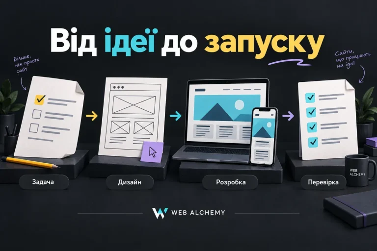 Website launch stages: agreed requirements, design, development, and result verification