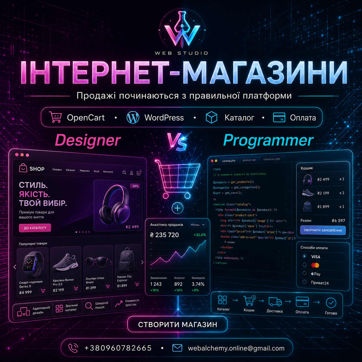 Інтернет-магазини OpenCart WordPress Web Alchemy