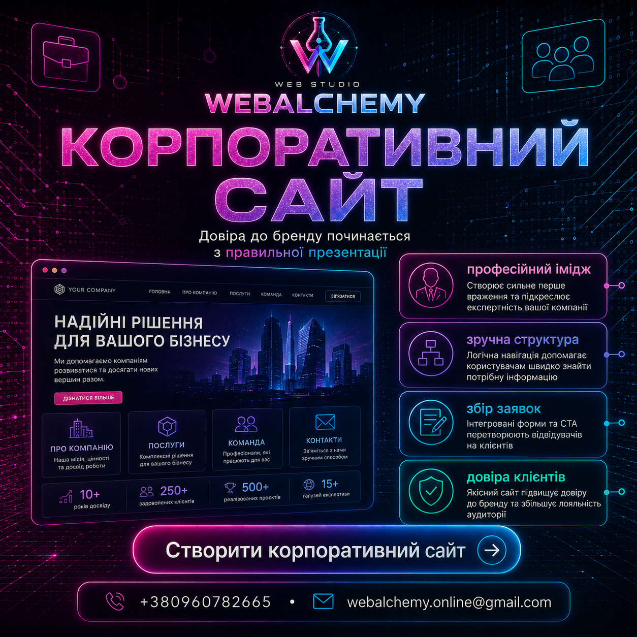 Корпоративний сайт Web Alchemy