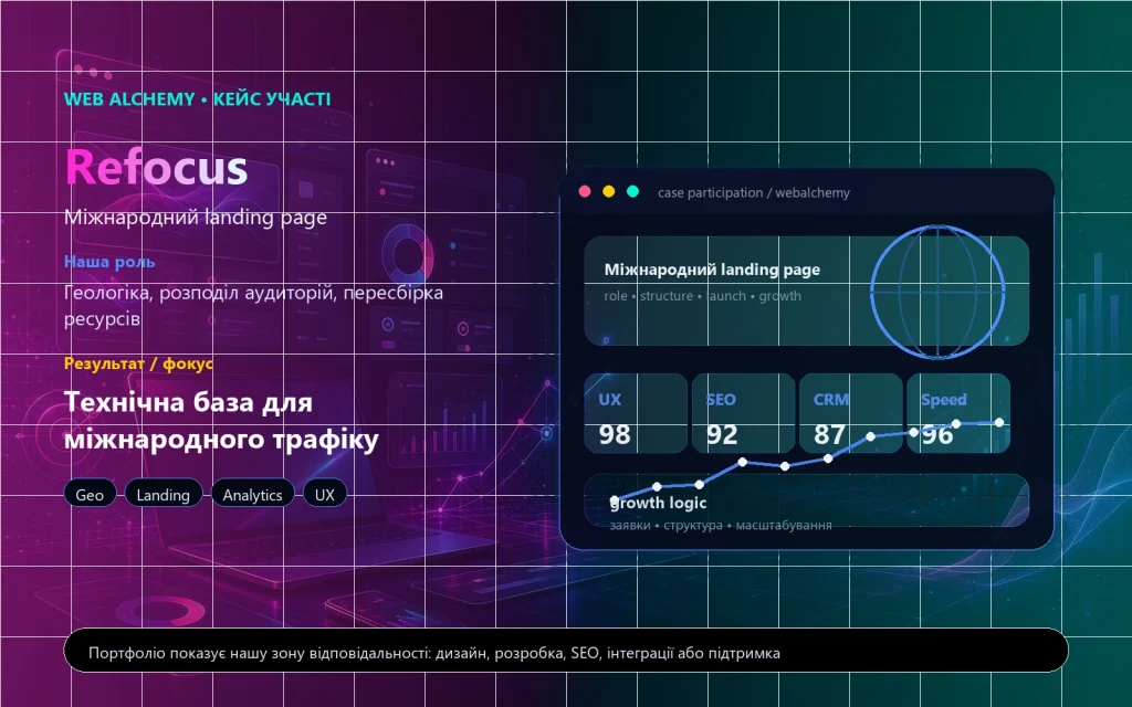 Refocus – міжнародний освітній landing page з геологікою