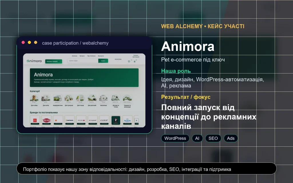 Animora – pet e-commerce під ключ з автоматизацією