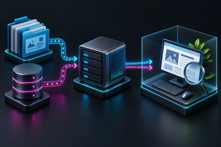 Separate file and database backups, with recovery tested in an isolated environment